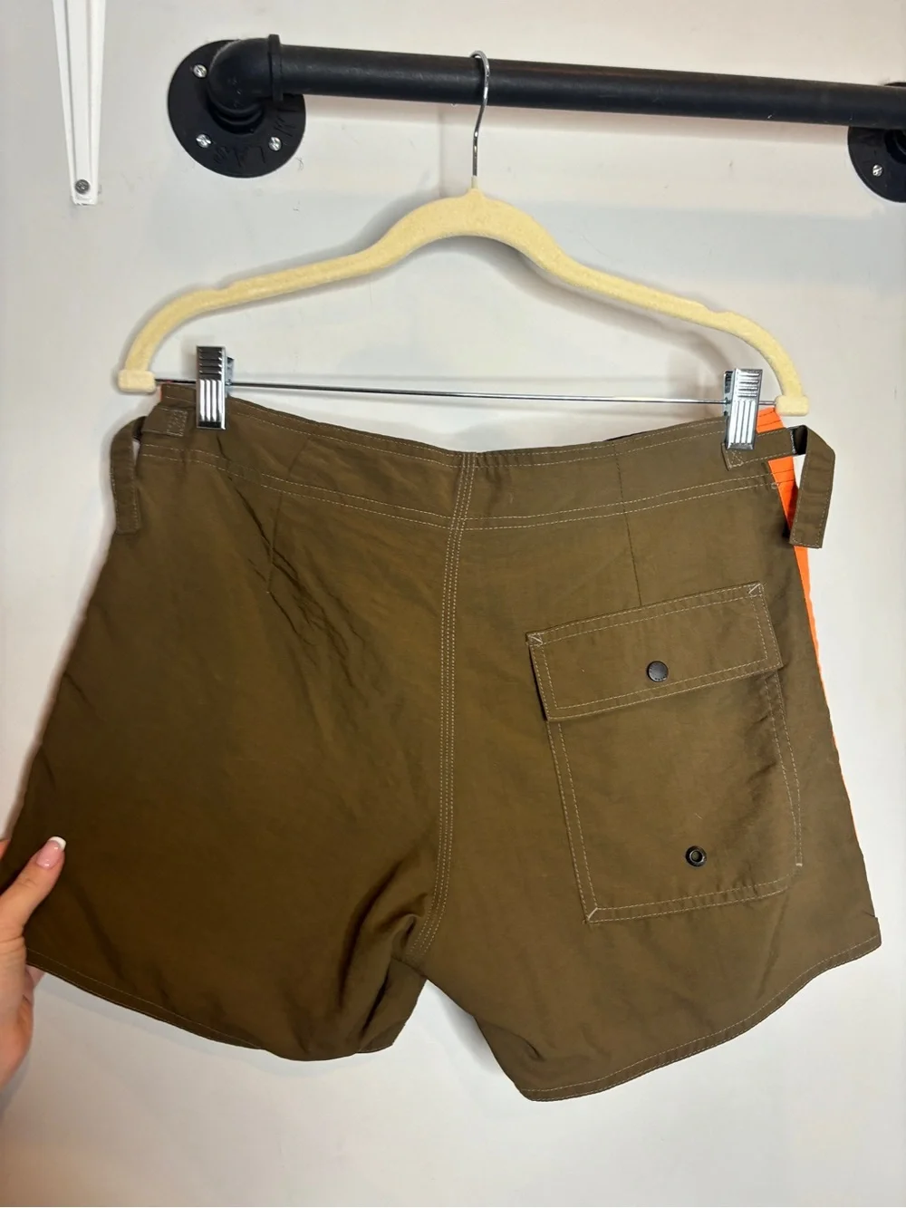 Osklen Surf Board Shorts Size 28 Green Orange